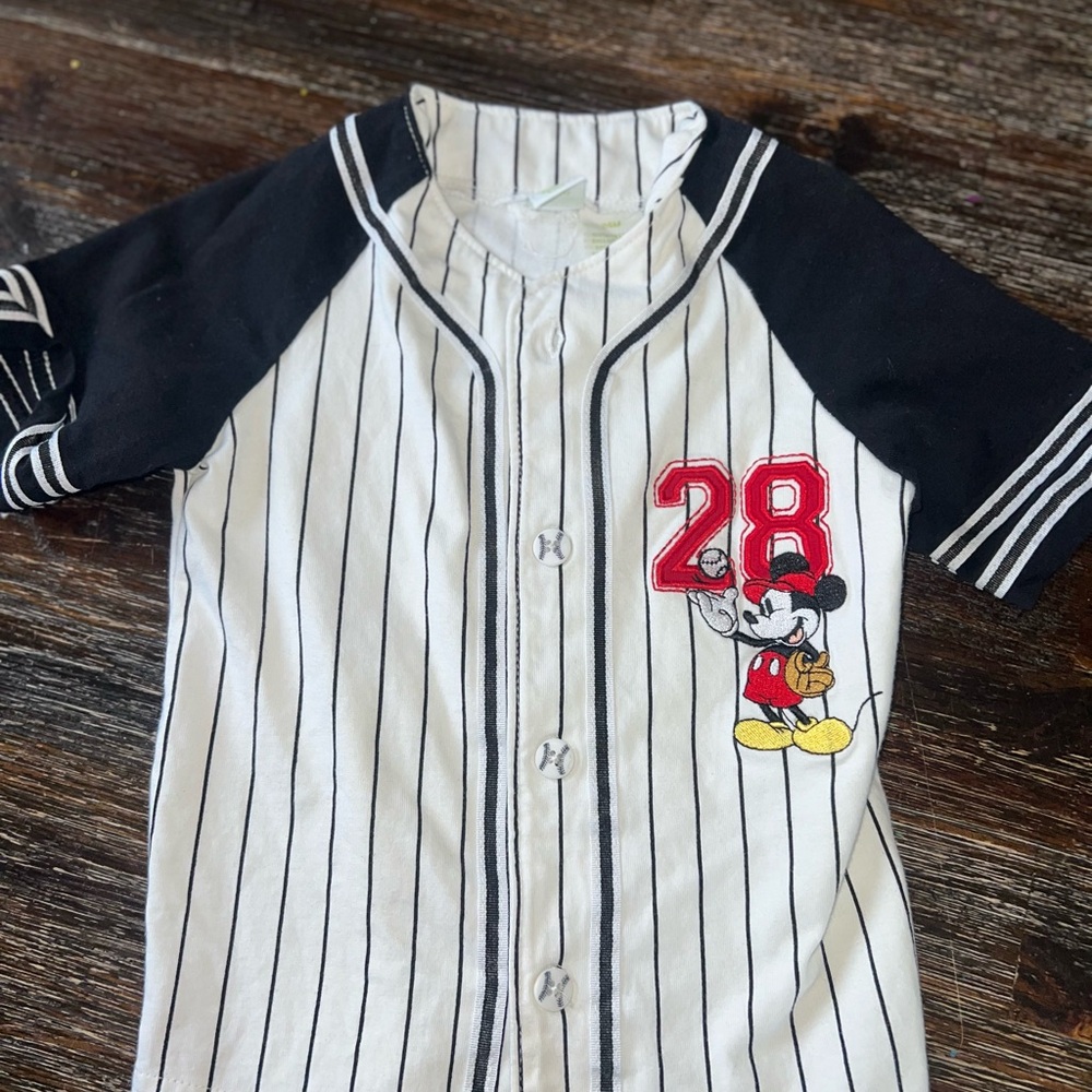 Disney Black and White Mickey Mouse Jersey